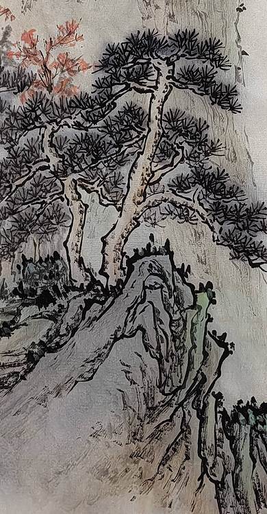 周植筠 飞瀑图