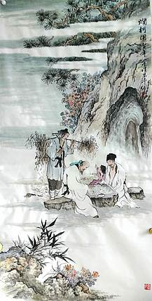 职业书画家 于恩沛 神话故事题材《烂柯图》