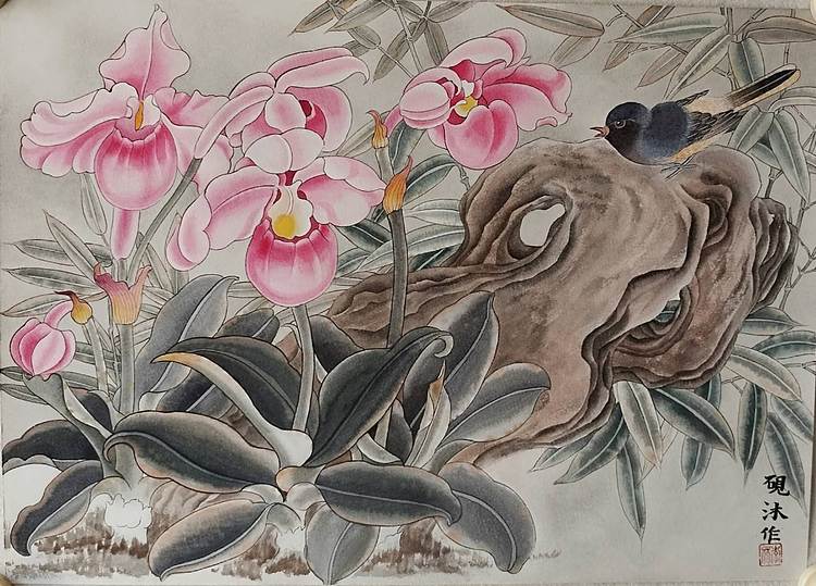 砚沐 兰香传情湖北美术学院艺术硕士李林作品