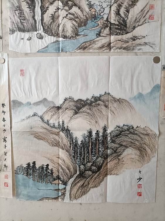 青年书画家 七汐 5幅山水小品打包