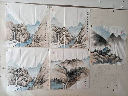青年书画家 七汐 5幅山水小品打包