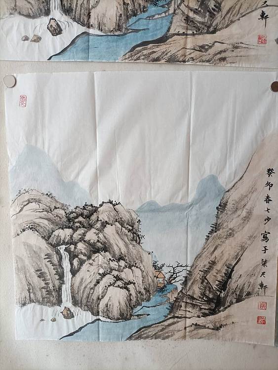 青年书画家 七汐 5幅山水小品打包