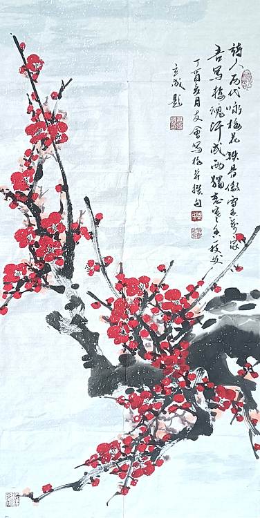 山东省美协会员 闫友会 三尺红梅