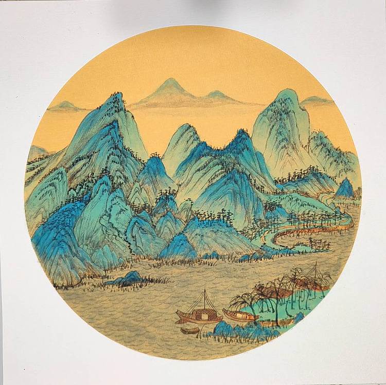 云海松涛 千里江山图小品四幅