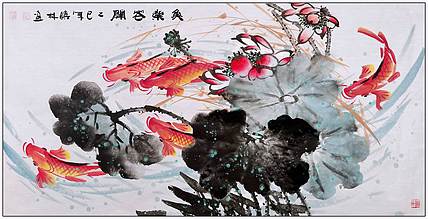 高晓林 （5227）国家一级美术师，江苏省美协会员《鱼乐花开》