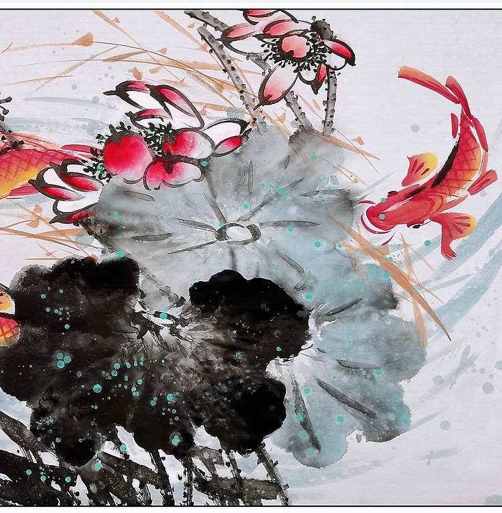 高晓林 （5227）国家一级美术师，江苏省美协会员《鱼乐花开》