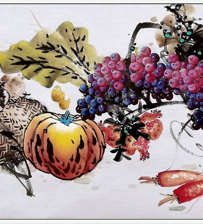 高晓林 (5237)江苏省美协会员,国家一级美术师《果蔬飘香》