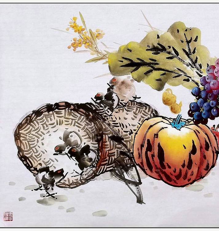 高晓林 (5237)江苏省美协会员,国家一级美术师《果蔬飘香》