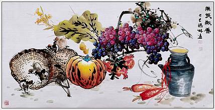 高晓林 （5237）江苏省美协会员，国家一级美术师《果蔬飘香》