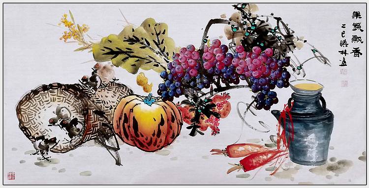 高晓林 (5237)江苏省美协会员,国家一级美术师《果蔬飘香》