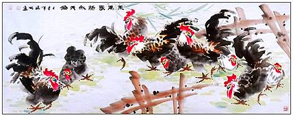 高晓林 （5239）江苏省美协会员，国家一级美术师《东篱春语叙天伦》