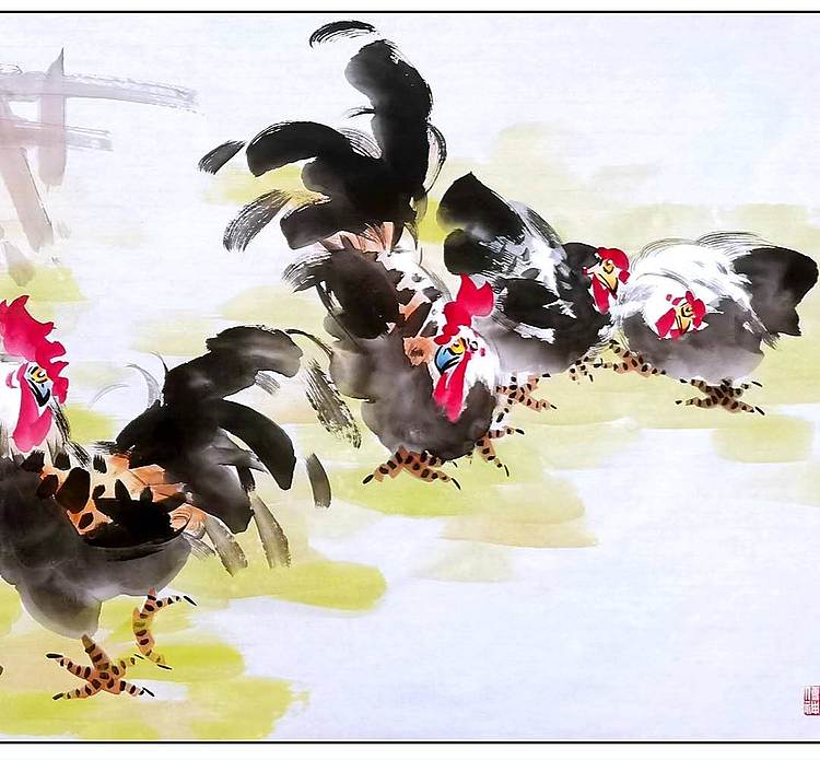 高晓林 (5238)江苏省美协会员,国家一级美术师《吉祥如意一家亲》