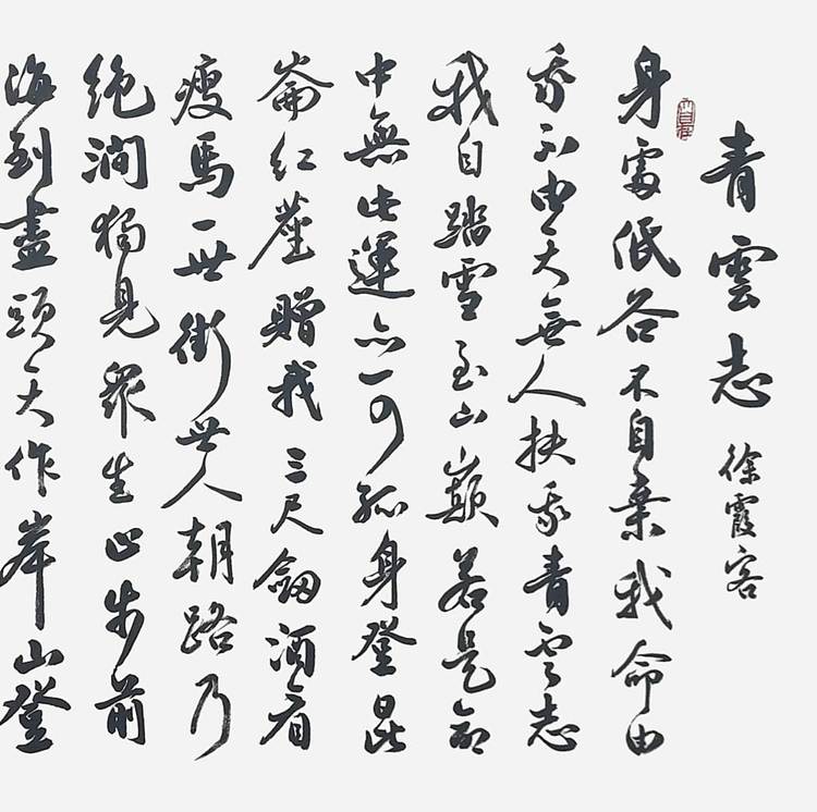 飞翔 徐霞客青云志书法字画手写作品名家真迹名人收藏定制楷书行书挂画