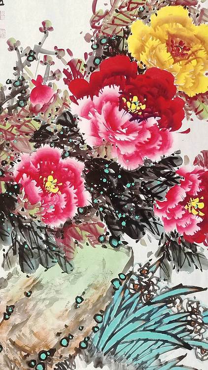 高晓林 (5246)江苏省美协会员,国家一级美术师《富贵满堂》