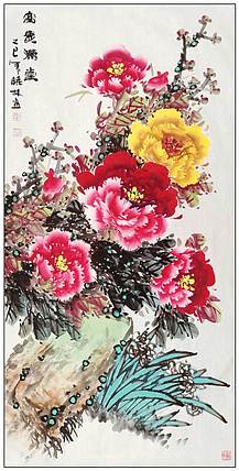 高晓林 （5246）江苏省美协会员，国家一级美术师《富贵满堂》