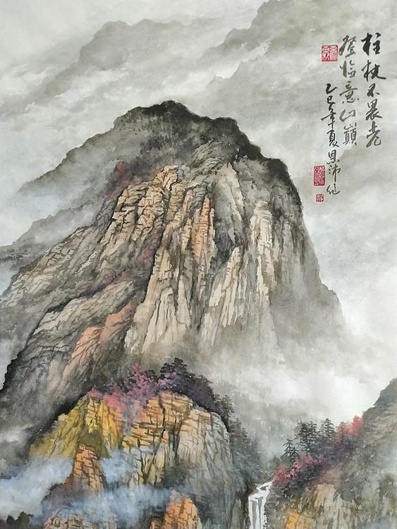 职业书画家 于恩沛 柱杖不畏老登临意山巅