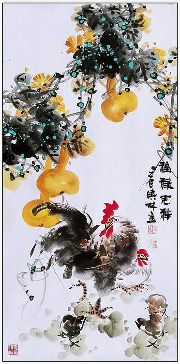 高晓林 （5248）江苏省美协会员，国家一级美术师《福禄吉祥》
