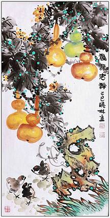 高晓林 （5249）复审美食会员，国家一级美术师《福禄吉祥》