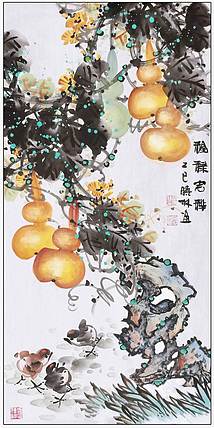 高晓林 （5251）复审美食会员，国家一级美术师《福禄吉祥》