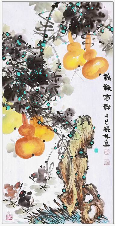 高晓林 （5250）复审美食会员，国家一级美术师《福禄吉祥》