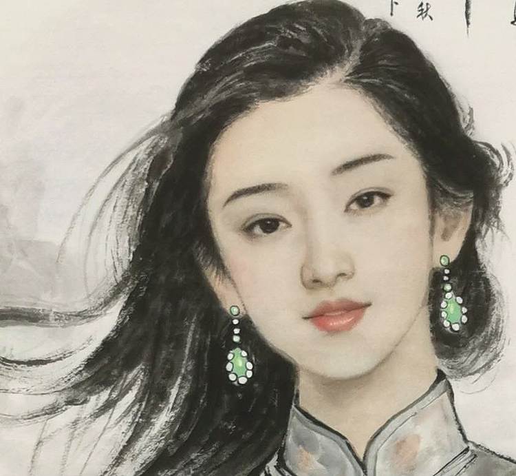 国家一级美术师 郑辉贤 墨染旗袍映佳人