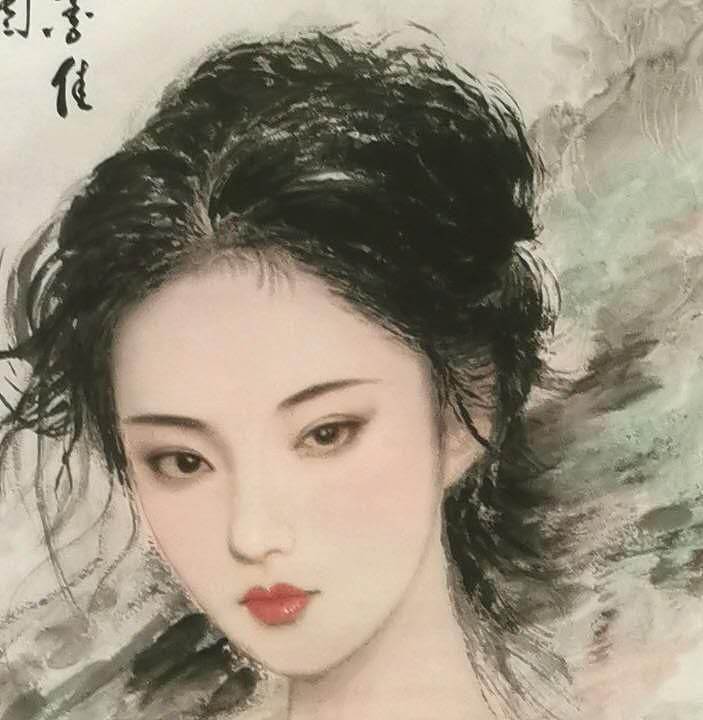 国家一级美术师 郑辉贤 水墨佳人图