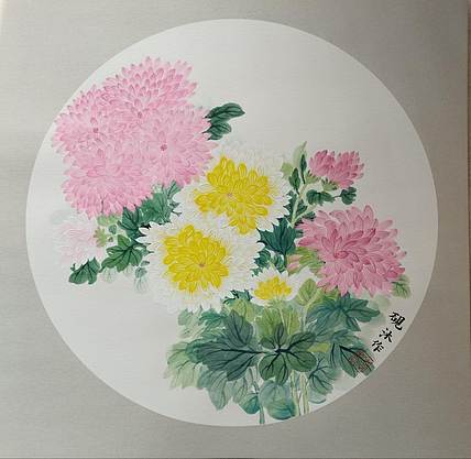 砚沐 丛菊湖北美术学院艺术硕士李林作品