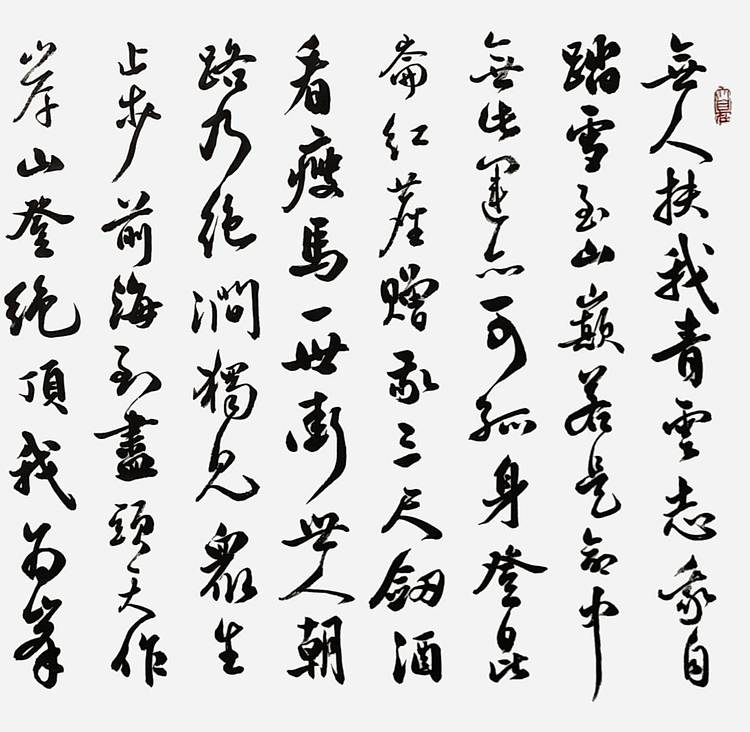 飞翔 徐霞客诗青云志手写书法名人字画名家真迹行书原稿定制横幅励志诗