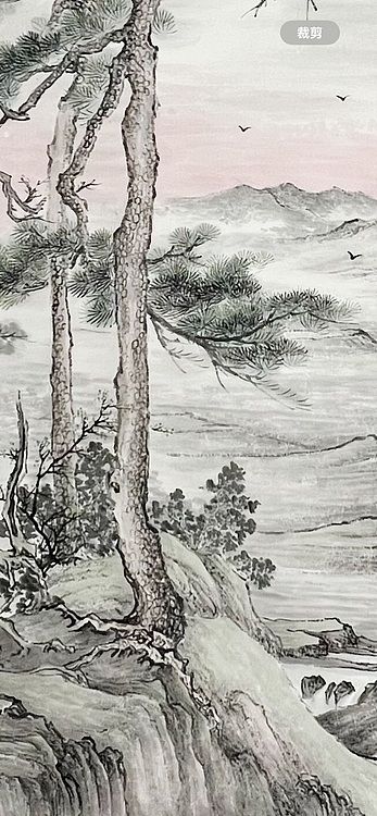 黄为好 拟郭熙双松平远图