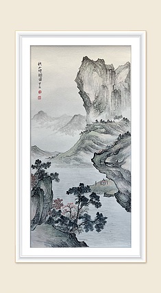 黄为好 秋山烟树图