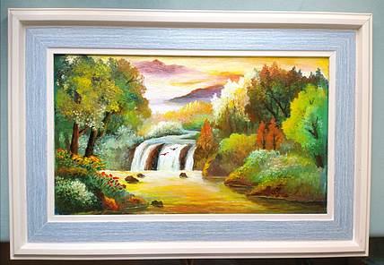 职业书画家 于恩沛 带框手绘丙烯画《秋意》