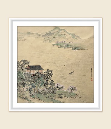 黄为好 江阁春意图