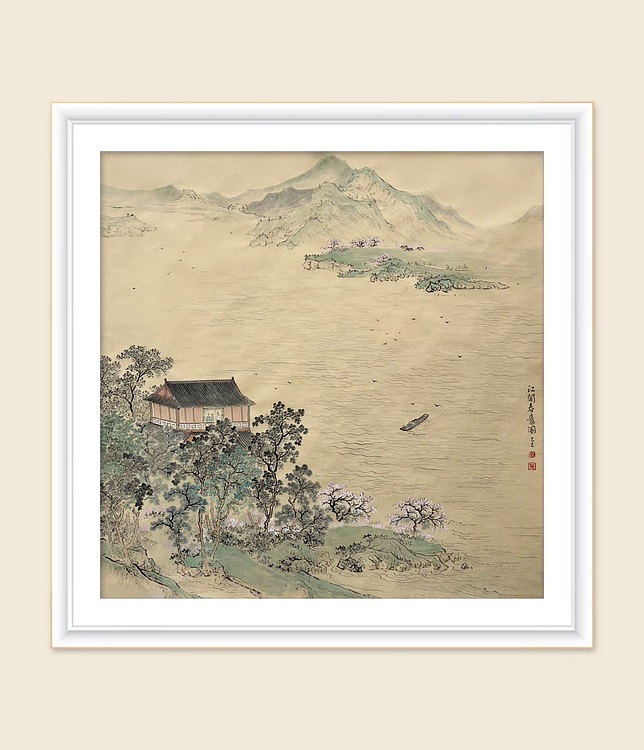 黄为好 江阁春意图