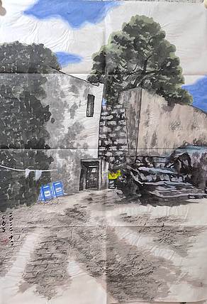 柴博森 《渔邨小景》