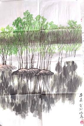 柴博森 《山水小景》