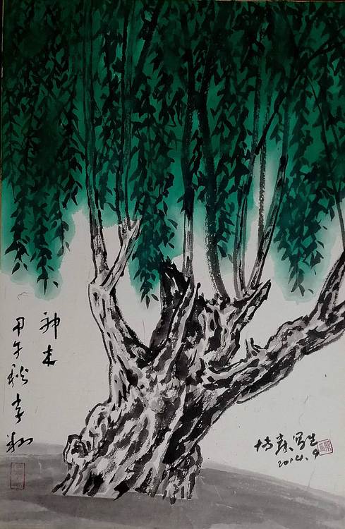 柴博森 《柳树图》