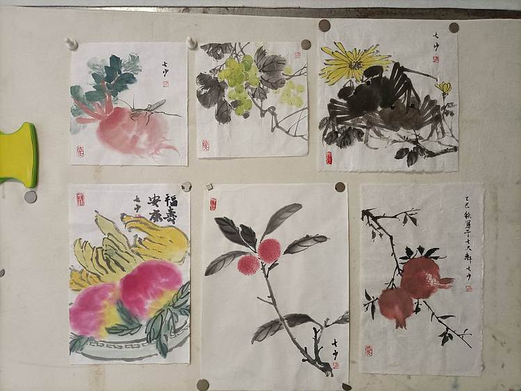 青年书画家 七汐 六幅蔬果小品打包出售