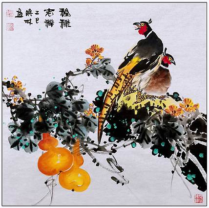 高晓林 （5286）国家一级美术师，江苏省美协会员《福禄吉祥》