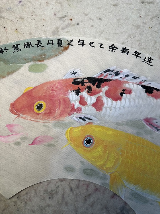 老苍 连年有余图