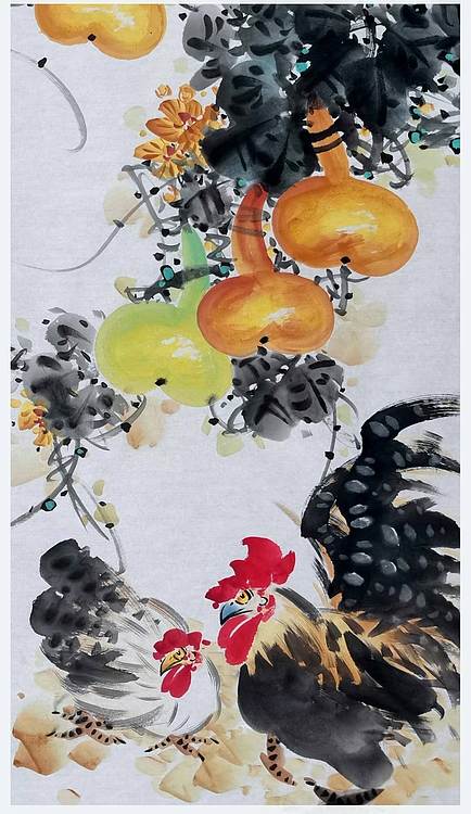 高晓林 (5292)国家一级美术师,江苏省美协会员《福禄吉祥》