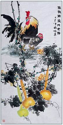 高晓林 （5294）国家一级美术师，江苏省美协会员《福禄满堂大吉祥》