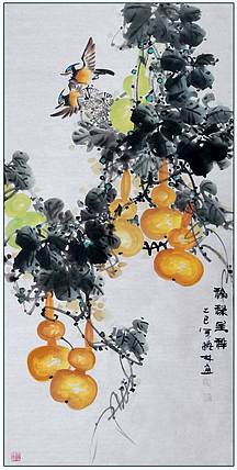 高晓林 （5293）国家一级美术师，江苏省美协会员《福禄呈祥》