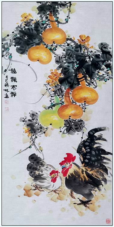 高晓林 (5292)国家一级美术师,江苏省美协会员《福禄吉祥》