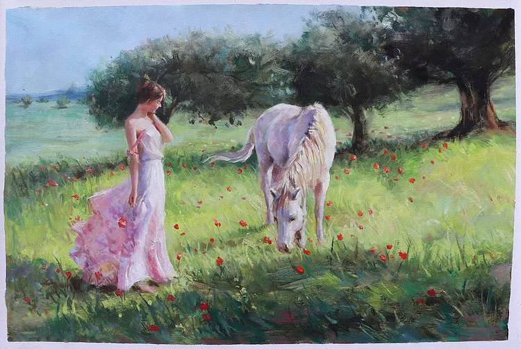 胡冰 纯手绘油画
