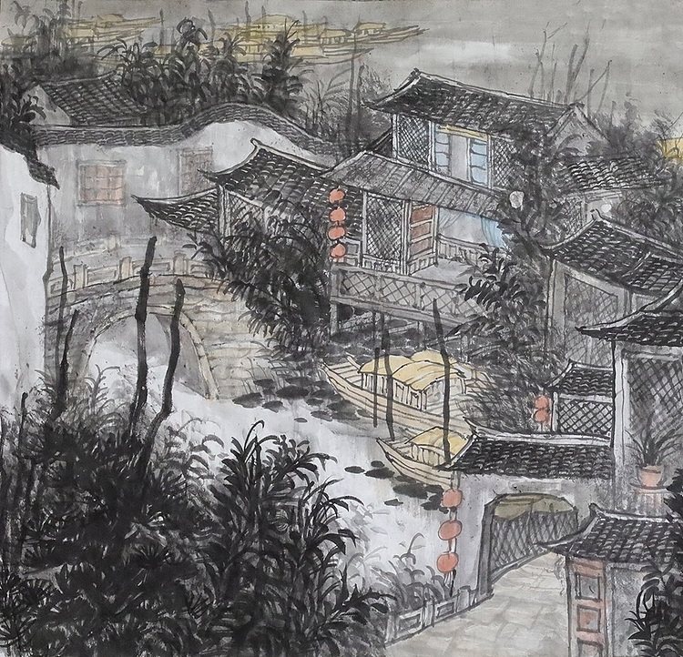 职业书画家 剑君 水乡