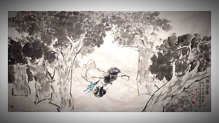 南山 中国美协会员周群（南山周君）中国功夫系列《腿拳道》