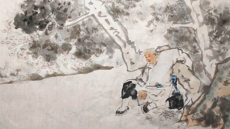 南山 中国美协会员周群（南山周君）中国功夫系列《少林阴手棍》