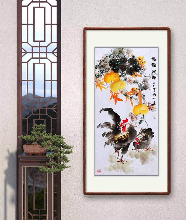 高晓林 (5343)国家一级美术师,江苏省美协会员,玄关画《福禄吉祥