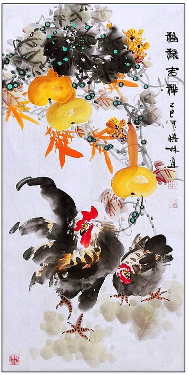 高晓林 (5343)国家一级美术师,江苏省美协会员,玄关画《福禄吉祥