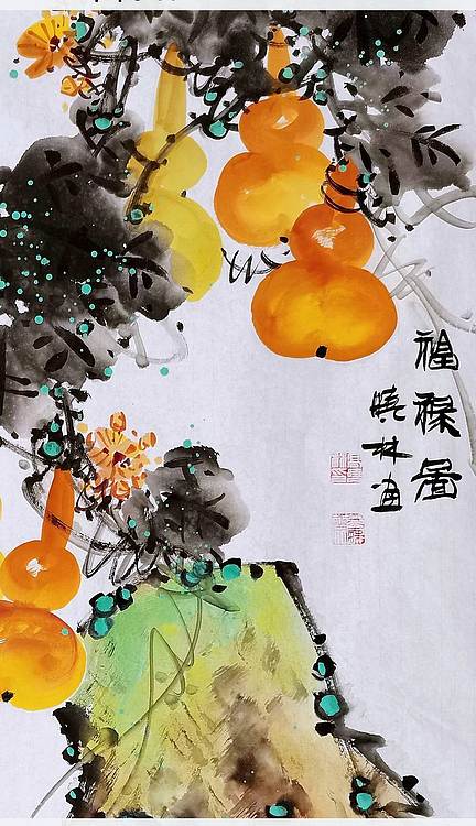 高晓林 (5345)国家一级美术师,江苏省美协会员,玄关画《福禄图可